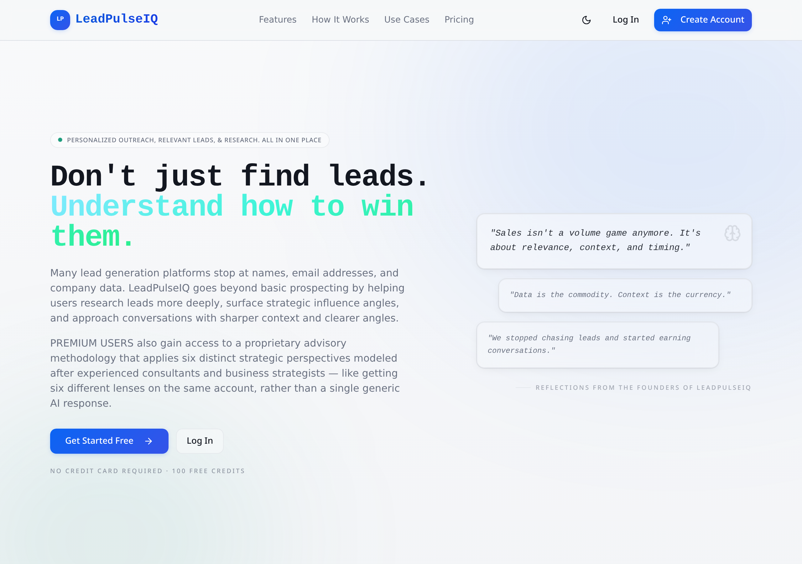 LeadPulseIQ landing page hero