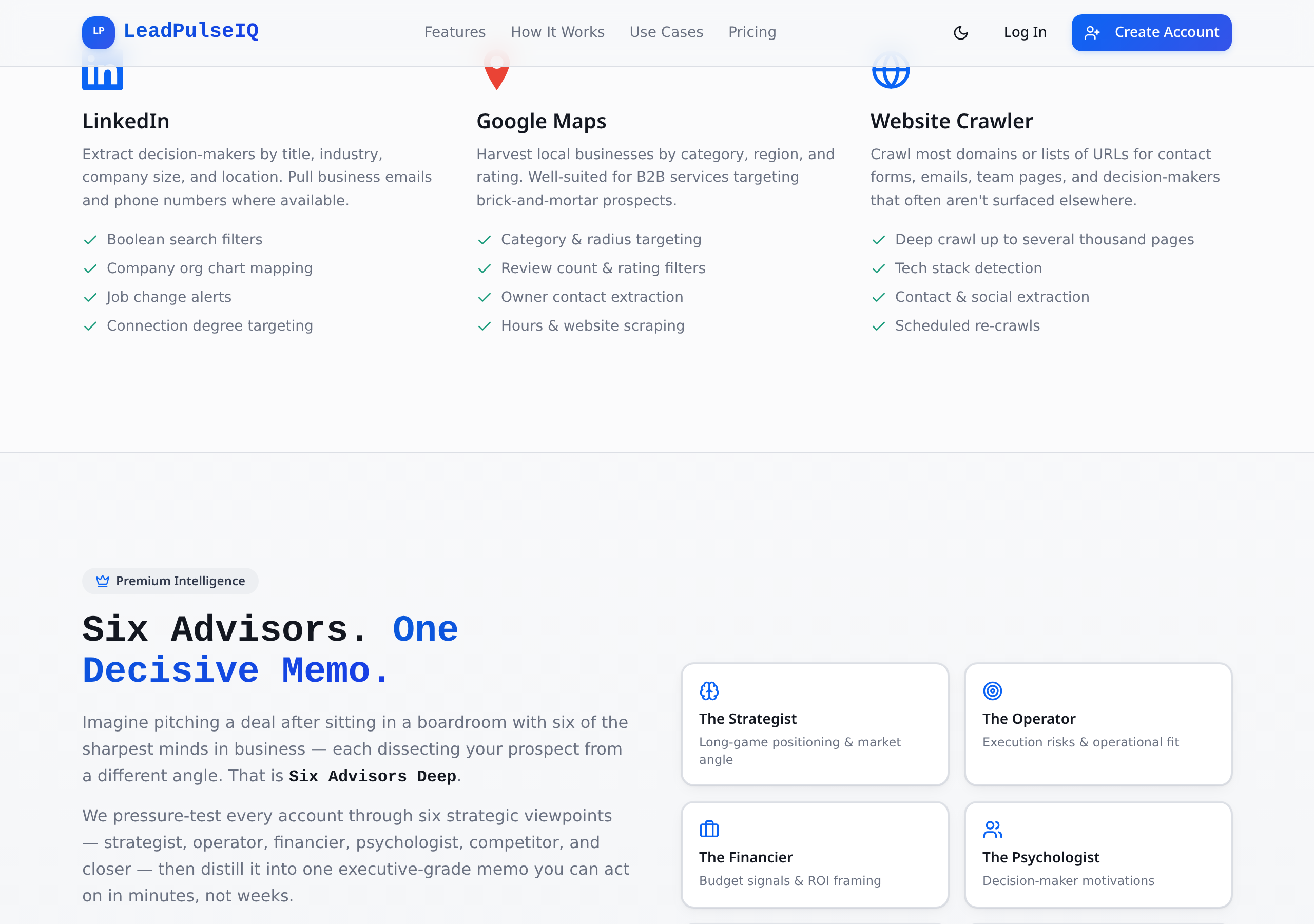 LeadPulseIQ data sources section